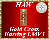 Gold Cross Earring LMV1