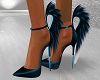Neon Blue Fur Heels
