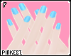 [pink] Blue Short NailsF