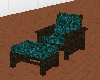 `1Floral teal Chair set