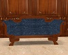 ^Blue damask sofa for 3