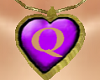 "Q"_Necklace Gold Purple