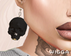 skull earrings black
