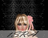 blonde hair with ribbon