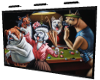frame dogs playing pool