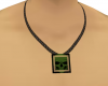 M  green skull necklace