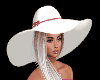 White hat pink bow