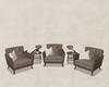 Taupe suede trio chairs