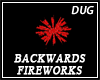 Red Fireworks Backwards