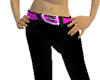 Black pants pink belt
