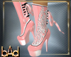Pink Lace Ribbon Boots