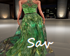 Green/Gold Sheer Gown