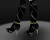 Black Boots gold trim