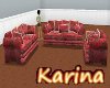 -K- Couch Set in Red