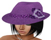 Black Hair W/Purple Hat