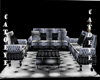 white silver black couch