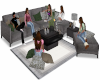 gray couch with poses