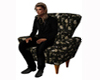 Black Rose Pattern Chair