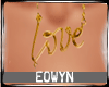 E" Love Gold Necklace
