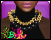 B.) Gold & Black Pearls