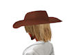 Brown hair/Cowboy hat