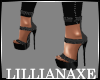 [la] Grey silk heels