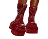 Dark Red Grunge Boots