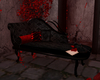 Black/Red Chaise Lounge