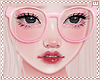 w. Pink Nerd Glasses