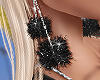 Black Fluffy Earrings