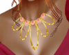 Necklace,Gold & Coral