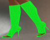 (a)green fishnet boots