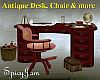 Antq Desk,Chair/More Pnk