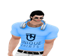 Blue Shirt + Headset