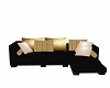 blk / gold corner couch