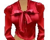 Red Satin Bow Blouse