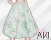 Aki Floral Skirt Green