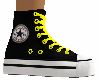 Blk Converse Yellow Lace