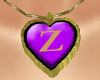 "Z"_Necklace Gold Purple