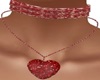Heart red diamonds neckl