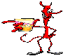 Devil drinks animated