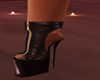 black leather heels