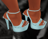 Busty Blue Heels