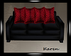 Red Print 3Seater
