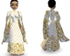 robe medievale blanc or