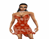 Red Leaf Print Dress