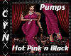 Black n Hot Pink Pumps