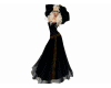 Long black gold dress