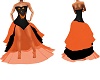 Black Orange Pumpin Gown