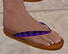 Purple Flip Flop Plaid M
